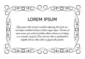 Decorative vintage horizontal frame with the place for your text in center. Vintage ornament greeting card template. Vector illustration.