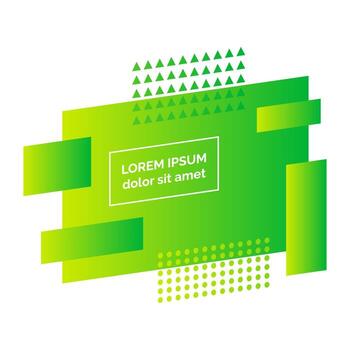 insignia abstracta verde geométrica. elemento gráfico moderno. diseño minimalista de degradado dinámico de moda. ilustración vectorial vector