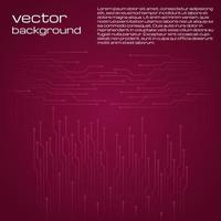 Abstract technological red background with elements of the microchip. Circuit board background texture. Vector illustration.