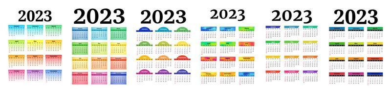 calendario para 2023 aislado en un fondo blanco vector