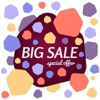 Big sale special offer banner on white background. Vector background with colorful design elements. Vector illustration.