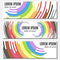 Set of colorful abstract header banners with curved lines and place for text. Vector backgrounds for web design.