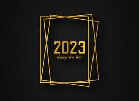 2023 Happy New Year gold geometric polygonal background vector