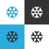 Snowflake weather Icon. Set of four Snowflake icon on different backgrounds. Vector illustration.