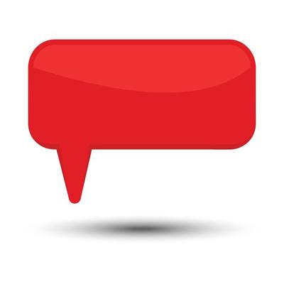 Red cartoon comic balloon speech bubble without phrases and with shadow. Vector illustration.