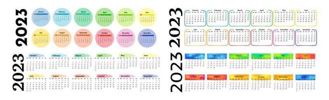 calendario para 2023 aislado en un fondo blanco vector