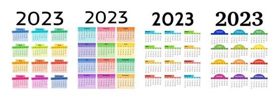 calendario para 2023 aislado en un fondo blanco vector