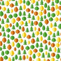 Seamless background with trees in flat style. vector