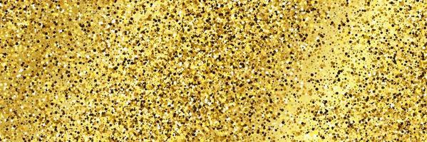 Golden glittering background with gold sparkles and glitter effect. Banner design. Empty space for your text. Vector illustration