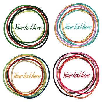 Set of colorful vector circles. Vector abstract design elements over white background.