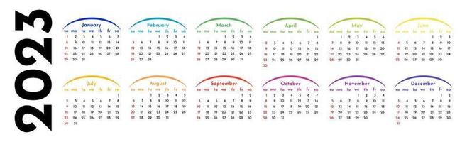 Calendar for 2023 isolated on a white background vector