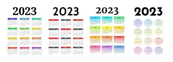 calendario para 2023 aislado en un fondo blanco vector