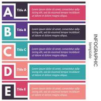 Five steps infographic design elements. Step by step infographic design template. Vector illustration