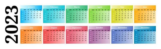 Calendar for 2023 isolated on a white background vector