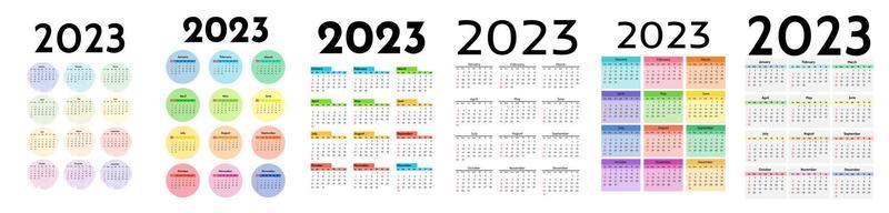 Calendar for 2023 isolated on a white background vector