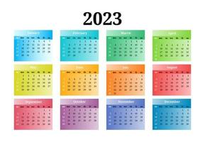 calendario para 2023 aislado en un fondo blanco vector