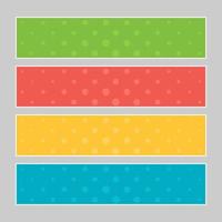 Set of multi colored pop art banners. Halftone comic template with place for your text for design. Vector illustration