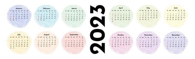 Calendar for 2023 isolated on a white background vector