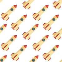 Seamless pattern with space rocket. Vector illustration.