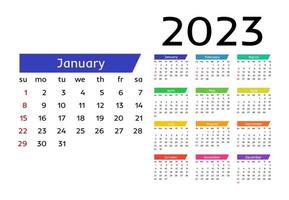 calendario para 2023 aislado en un fondo blanco vector