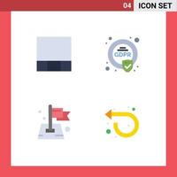 4 Universal Flat Icon Signs Symbols of grid target compliance flag arrow Editable Vector Design Elements