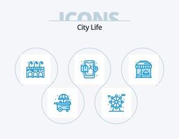 City Life Blue Icon Pack 5 Icon Design. . hotel. pub. life. map vector