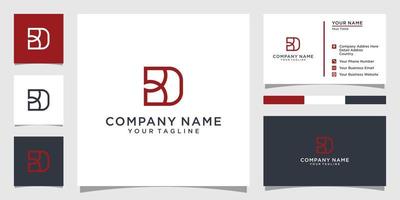 BD or DB initial letter logo design vector. vector