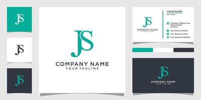 JS or SJ initial letter logo design vector. vector