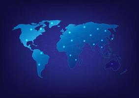 World map vector background. Global technology and business connection network concept