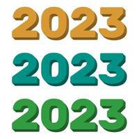A set of number 2023 in 3d style. Concept about anniversaries, 2023 new year celebration. vector