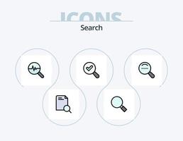 Search Line Filled Icon Pack 5 Icon Design. setting. research. view. search. magnifying vector