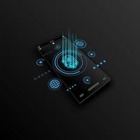 Abstract background with smartphone technology concept vector
