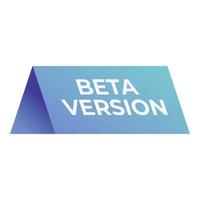 vector de dibujos animados de icono de versión beta. botón de datos