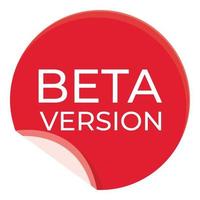 Red beta version icon cartoon vector. Digital program vector