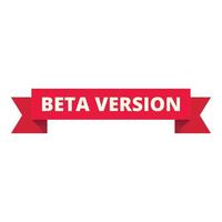 Red beta version icon cartoon vector. Online computer vector