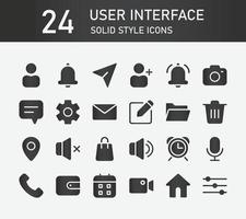 User Interface solid icon collection, contains such icons as interface, essential, message and basic icons. User Interface silhouette icons collection, Simple web icons set. vector