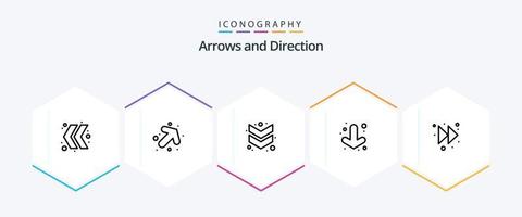 Arrow 25 Line icon pack including . . down. right. arrow vector