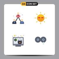 4 Flat Icon concept for Websites Mobile and Apps business lock modern green system Editable Vector Design Elements