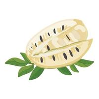 Slices soursop icon cartoon vector. Food fruit vector