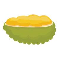 Half jackfruit icon cartoon vector. Fruit food vector