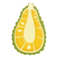 Yellow jackfruit icon cartoon vector. Fruit food vector