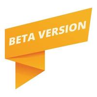 Beta version label icon cartoon vector. Computer design vector