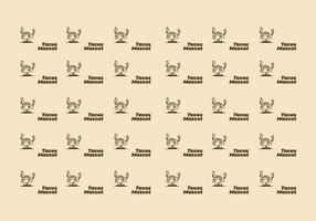 Illustration pattern design of taco mascot with hands and feet vector