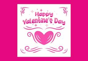 Pink color of valentine event banner vector