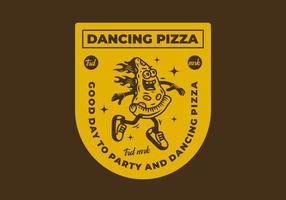 diseño de ilustración de mascota de pizza bailando vector