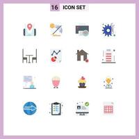 paquete de iconos de vector de stock de 16 signos y símbolos de línea para reparación de interiores computadoras mantenimiento impresora paquete editable de elementos creativos de diseño de vectores