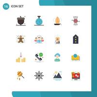 User Interface Pack of 16 Basic Flat Colors of bone healthcare count adn sailboat Editable Pack of Creative Vector Design Elements