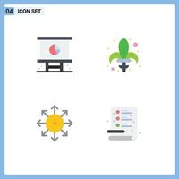 4 Flat Icon concept for Websites Mobile and Apps business weapon planning gras advertising Editable Vector Design Elements