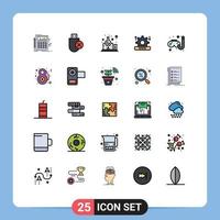 Universal Icon Symbols Group of 25 Modern Filled line Flat Colors of setting security removed internet science Editable Vector Design Elements