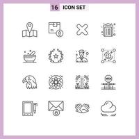 16 Creative Icons Modern Signs and Symbols of soup pharmacy delete note healthcare Editable Vector Design Elements